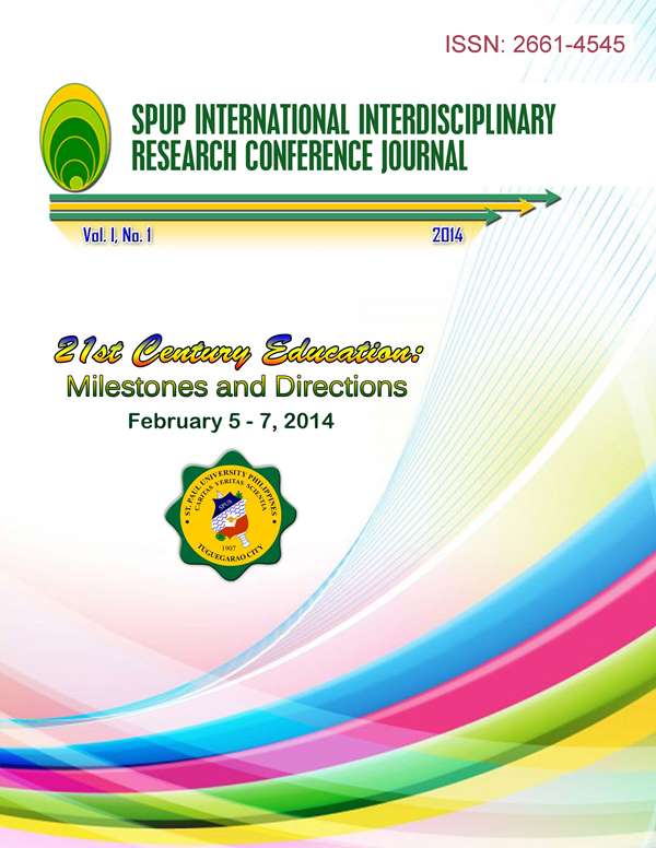 					View Vol. 1 No. 1 (2014): SPUP International Interdisciplinary Research Conference Journal
				