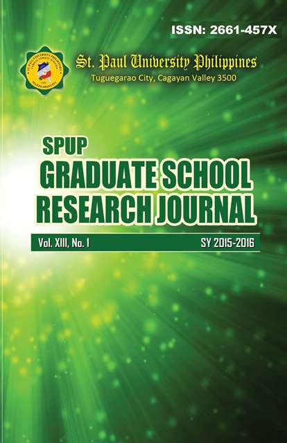 					View Vol. 13 No. 1 (2015): SPUP Graduate School Research Journal
				